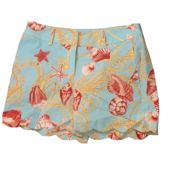 J. McLaughlin scalloped seashell shorts size 0 - Picture 1 of 4